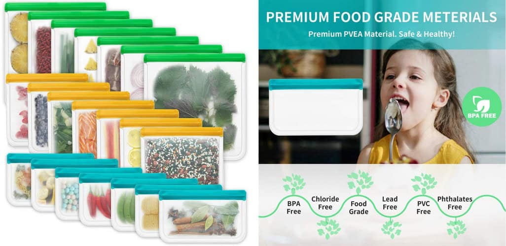 reusable storage freezer bags