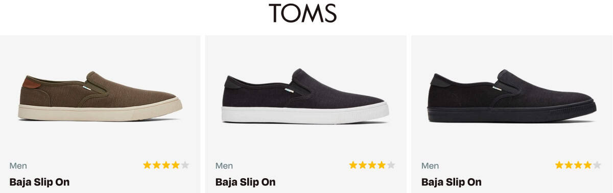 Tom's men's vegan shoes